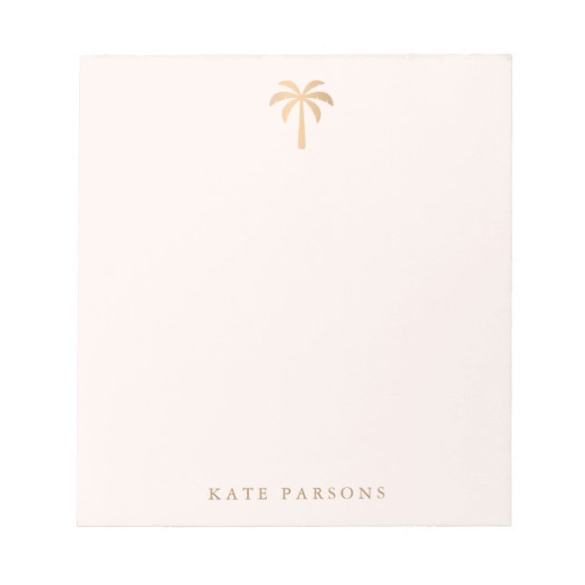 Bloc-note Elégante carte Gold Palm Tree Note (Devant)