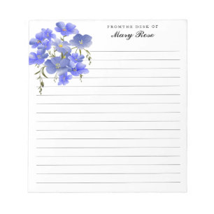 Bloc-note Élégante Fleurs Violettes Et Jolies Personnalisées