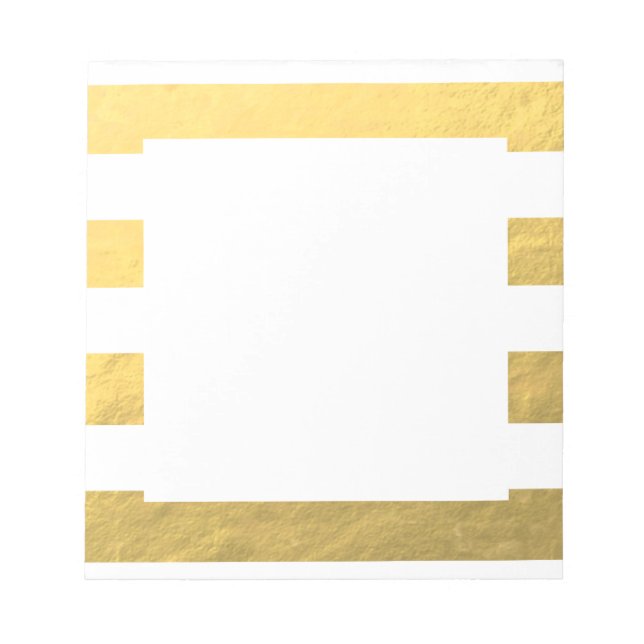 Bloc-note Élégante Grilles blanches Gold Foil imprimé (Devant)