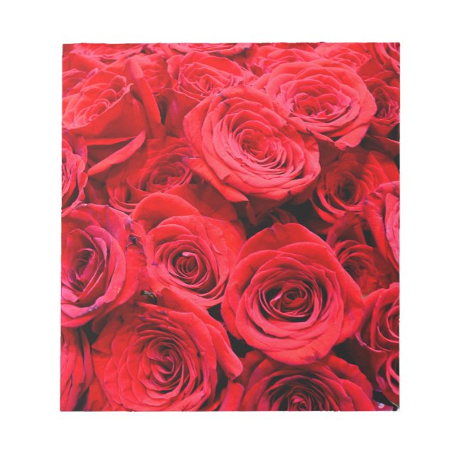 Bloc-note Élégantes fleurs rouges à fleurs rouges Roses roug (Devant)