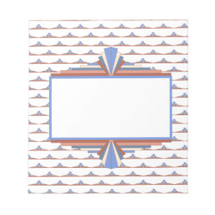 Bloc-note Éléments Art déco en or rose & bleu