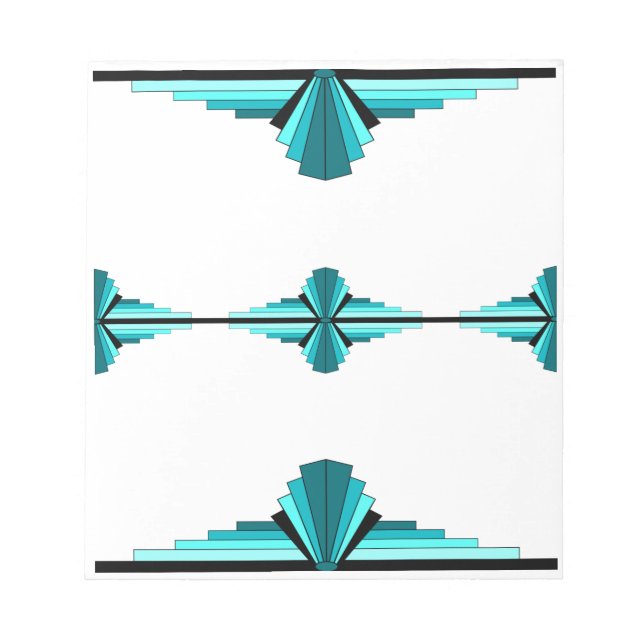 Bloc-note Éléments Art déco en vert turquoise (Devant)