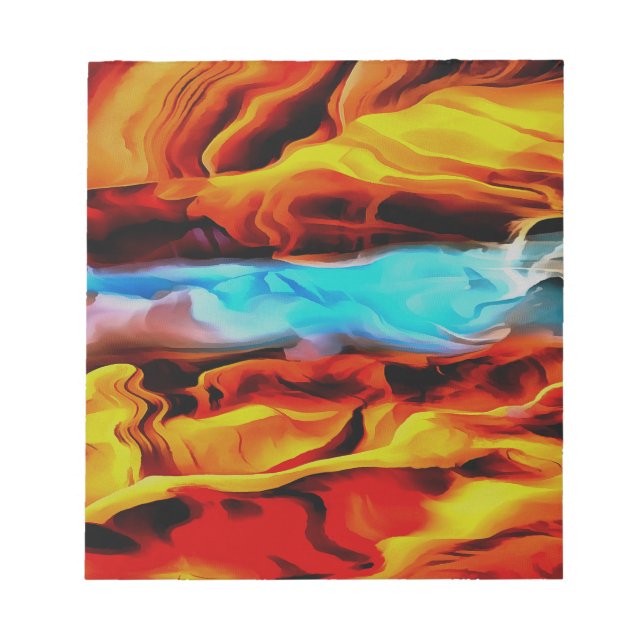 Bloc-note Eléments Chauds Et Froids Acrylique Verser Abstrai (Devant)