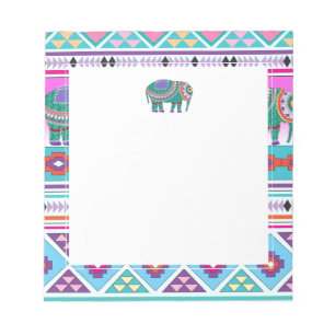 Bloc-note Eléphant avec Motif aztèque