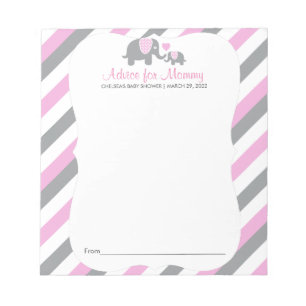 Bloc-note Eléphant Gris Rose, Blanc - Conseils