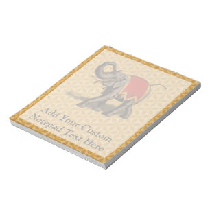 Bloc-note Eléphant indien avec tissu rouge