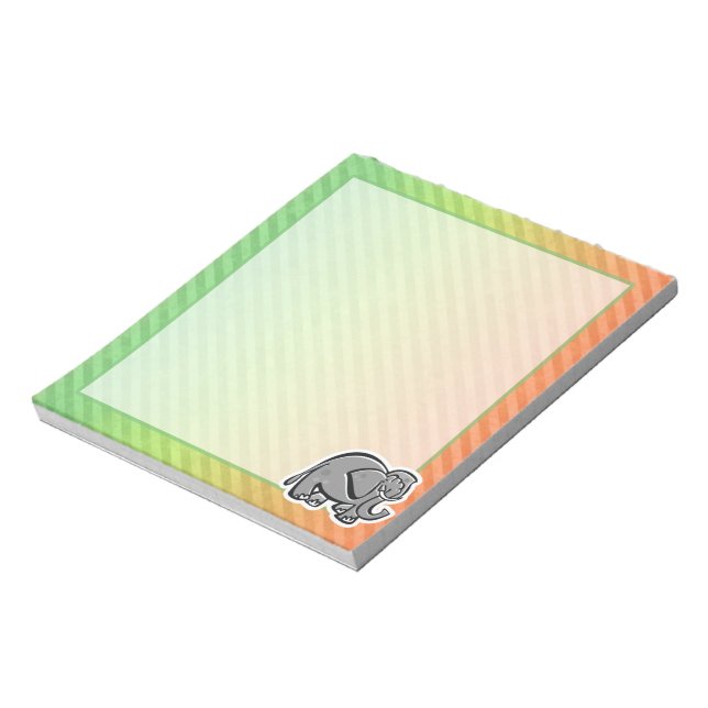 Bloc-note Eléphant mignon ; Coloré (Tourné)