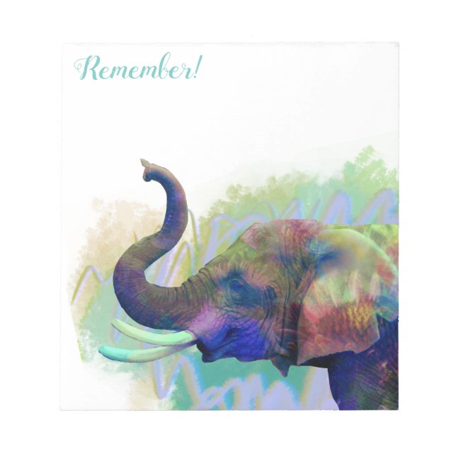 Bloc-note Elephant n'oublie jamais "Remeber" (Devant)