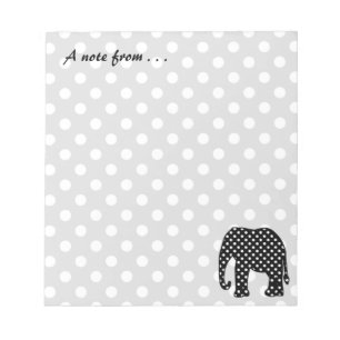 Bloc-note Eléphant Pois noir et blanc