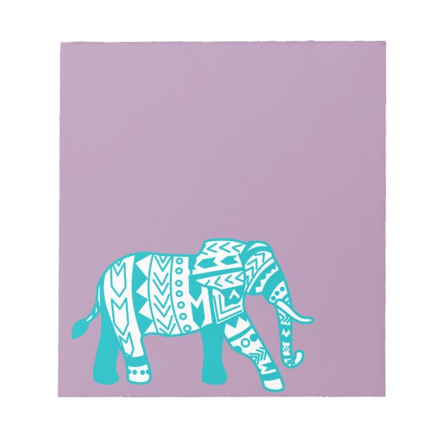 Bloc-note Eléphant tribal Turquoise de Bohême (Devant)