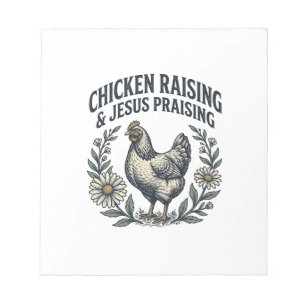Bloc-note Élevage de poulets et louange à Jésus vintage poul