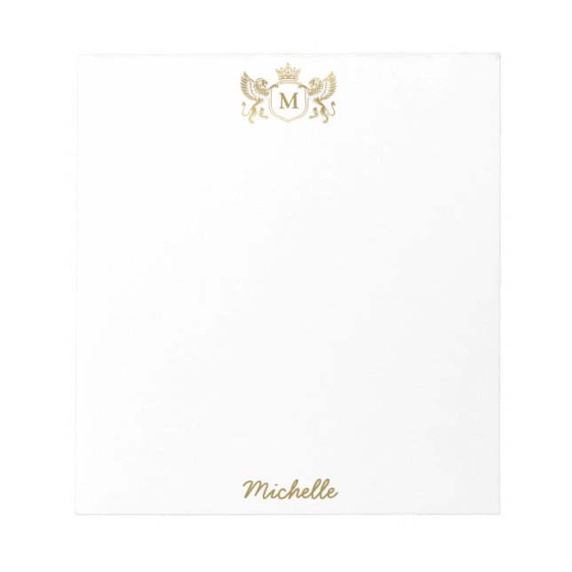 Bloc-note Emblème de la Couronne royale Lions Monogram Scrip (Devant)
