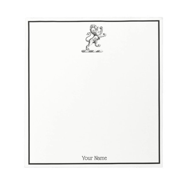 Bloc-note Emblème héraldique du lion debout (Devant)