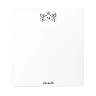 Bloc-note Emblème moderne de la couronne royale Lions monogr