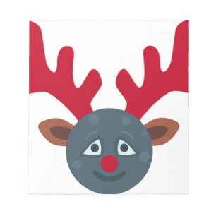 Bloc-note emoji renne de noël lune