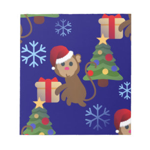 Bloc-note Émotion de singe de père Noël
