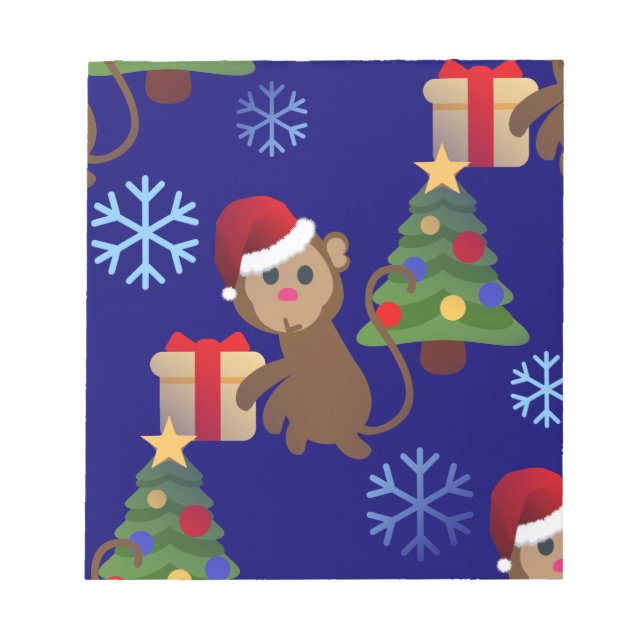 Bloc-note Émotion de singe de père Noël (Devant)