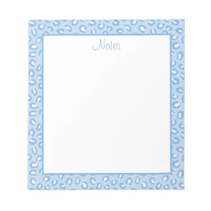 Bloc-note Empreinte de léopard bleu et blanc