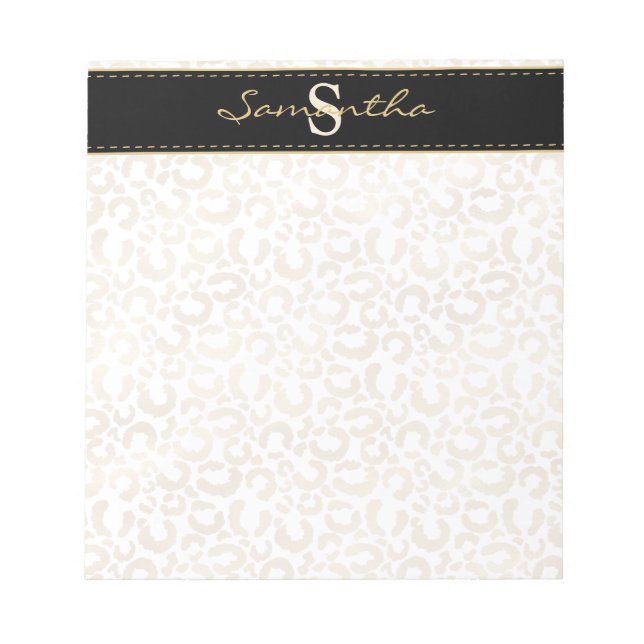 Bloc-note Empreinte de léopard d'or personnalisé (Devant)