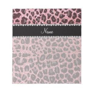 Bloc-note Empreinte de léopard d'parties scintillant rose cl