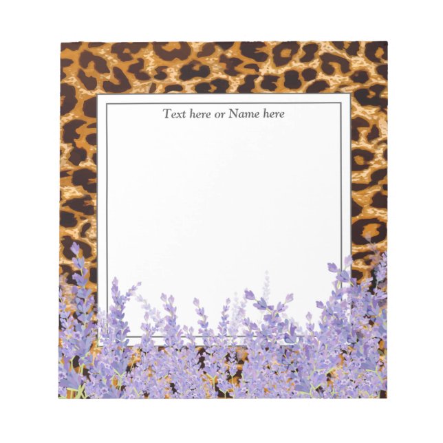 Bloc-note empreinte de léopard, guépard, tendance, floral, d (Devant)