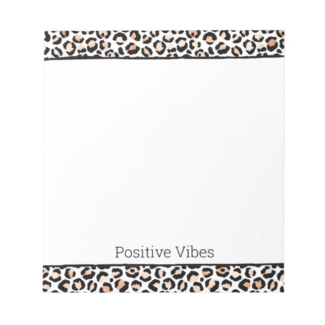 Bloc-note Empreinte de léopard noir blanc Peach (Devant)