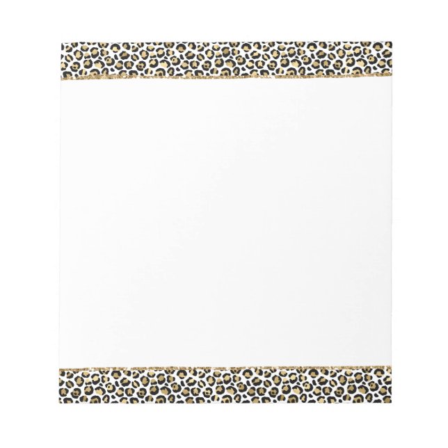 Bloc-note Empreinte de léopard noir Gold Glitz (Devant)