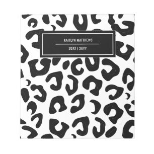 Bloc-note Empreinte de léopard noir minimal moderne