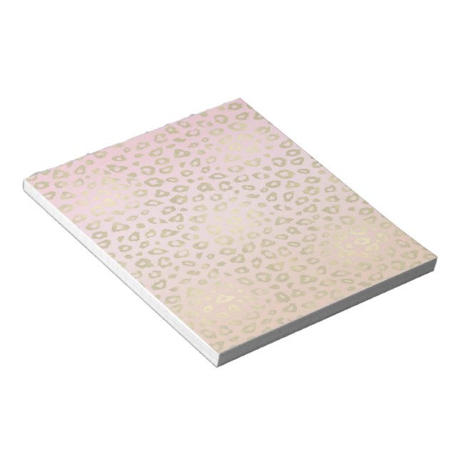 Bloc-note Empreinte de léopard or rose Ombre (Incliné)