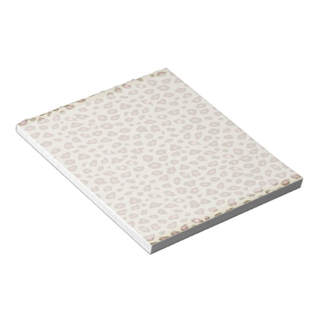 Bloc-note Empreinte de léopard rose crème (Incliné)