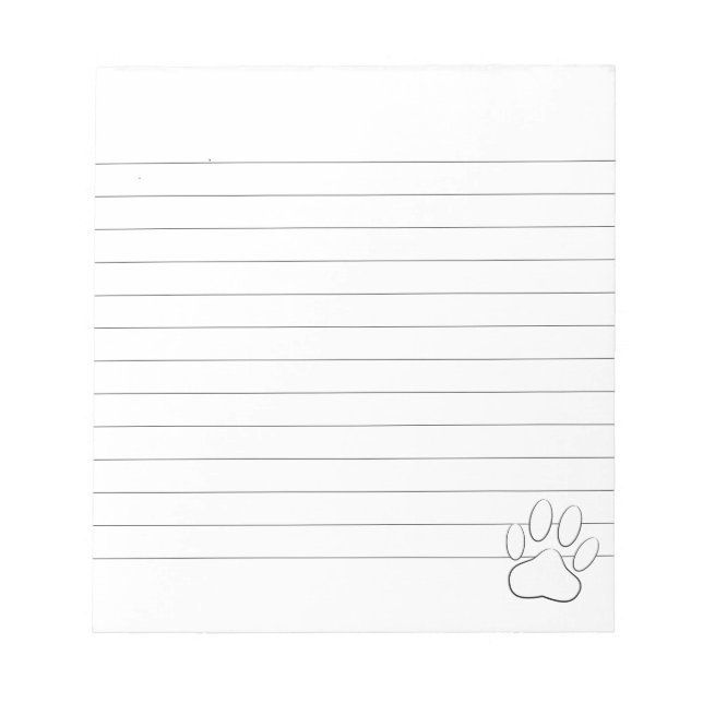 Bloc-note Empreinte de patte blanc personnalisé (Devant)