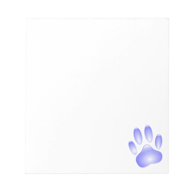 Bloc-note Empreinte de patte de chien de verre personnalisé (Devant)