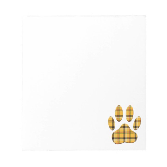 Bloc-note Empreinte de patte de chien Tartan (Devant)