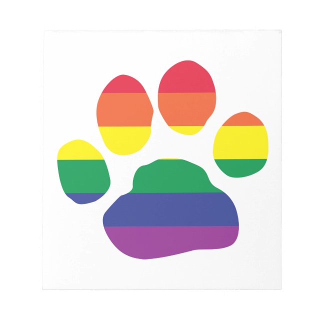 Bloc-note Empreinte de patte gay pride (Devant)