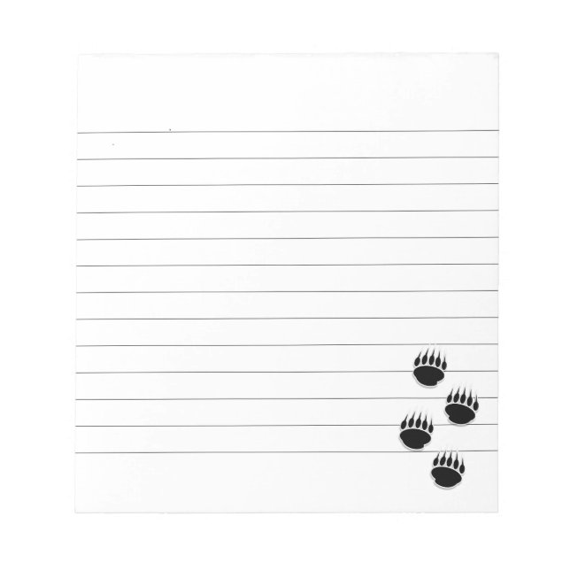 Bloc-note Empreintes de pattes de l'ours noir sur mesure (Devant)