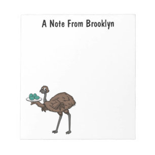 Bloc-note Emu avec dessin animé d'oeufs