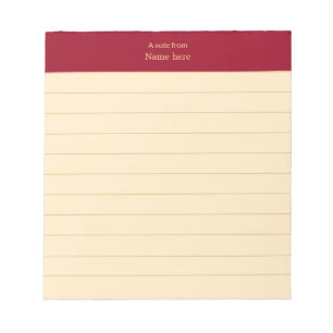 Bloc-note En-tête marron élégant ligné