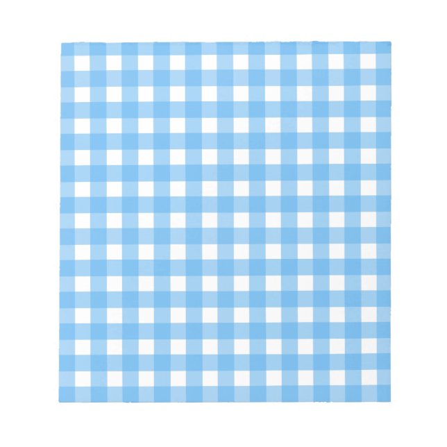 Bloc-note En vichy bleu ciel (Devant)