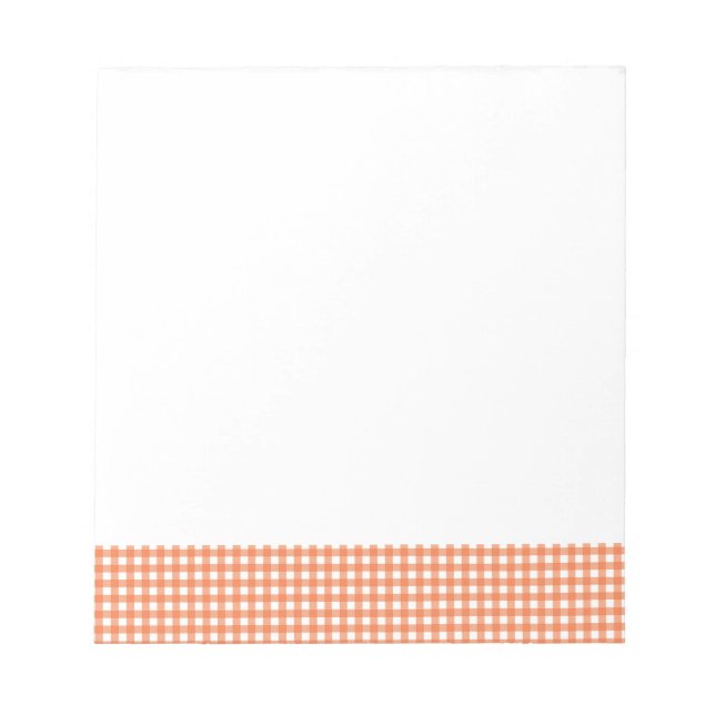 Bloc-note En vichy orange et blanc (Devant)