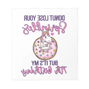 Bloc-note Enfants 7e Anniversaire Donut Fête Licorne Sept An