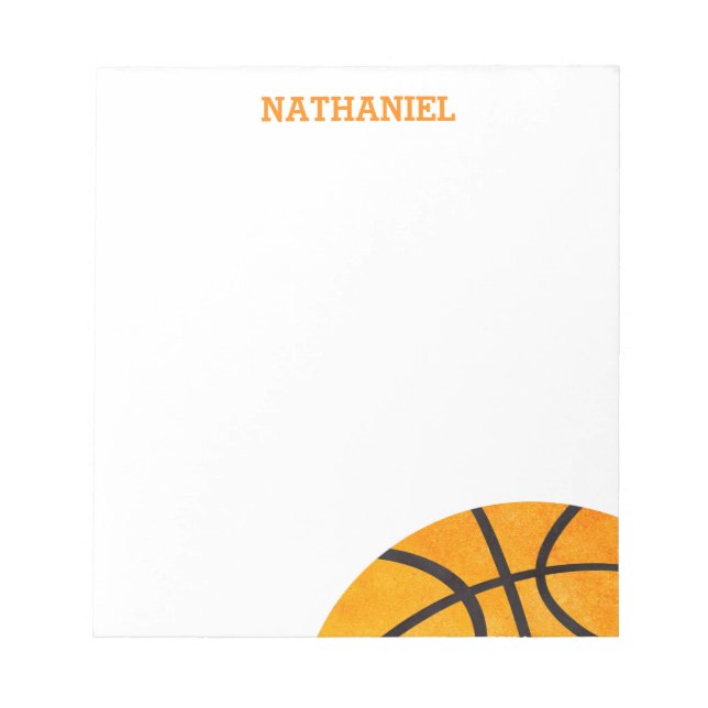 Bloc-note Enfants Basketball Sports Personnalisé Cool orange (Devant)