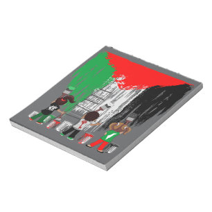 Bloc-note Enfants de Gaza peignant le drapeau de la Palestin
