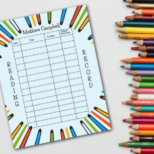 Bloc-note Enfants Lecture Journal Homeschool Lecture Livres
