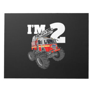 Bloc-note Enfants Monster Fire Truck 2e anniversaire garçon