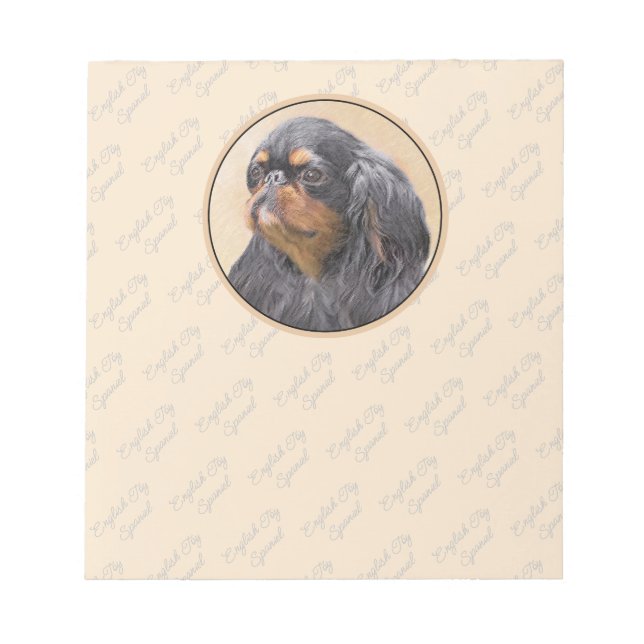 Bloc-note English Toy Spaniel Peinture Animal Art original (Devant)