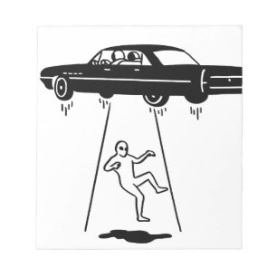 Bloc-note enlèvement de voiture d'aliens