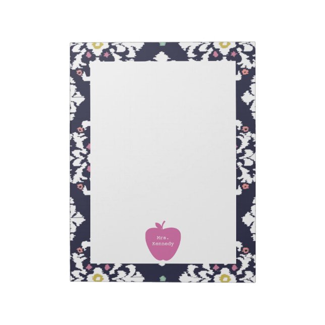 Bloc-note Enseignant Pink Apple Ikat (Tourné)