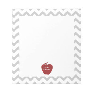 Bloc-note Enseignant Red Apple Grey Chevron