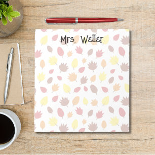Bloc-note Enseignant saisonnier feuille de couleur thème aut
