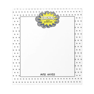 Bloc-note Enseigner Est Ma Superpuissance Yellow Blue Hero E